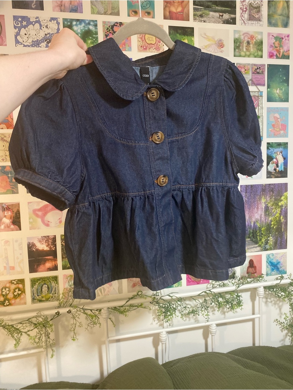 Cider Peter Pan Collar Denim Shirt